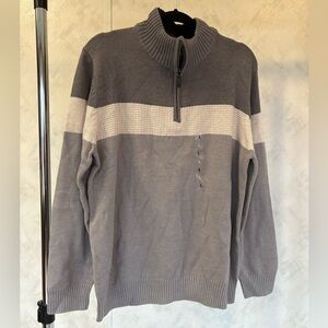 Gray Half-Zip Men's Sweater